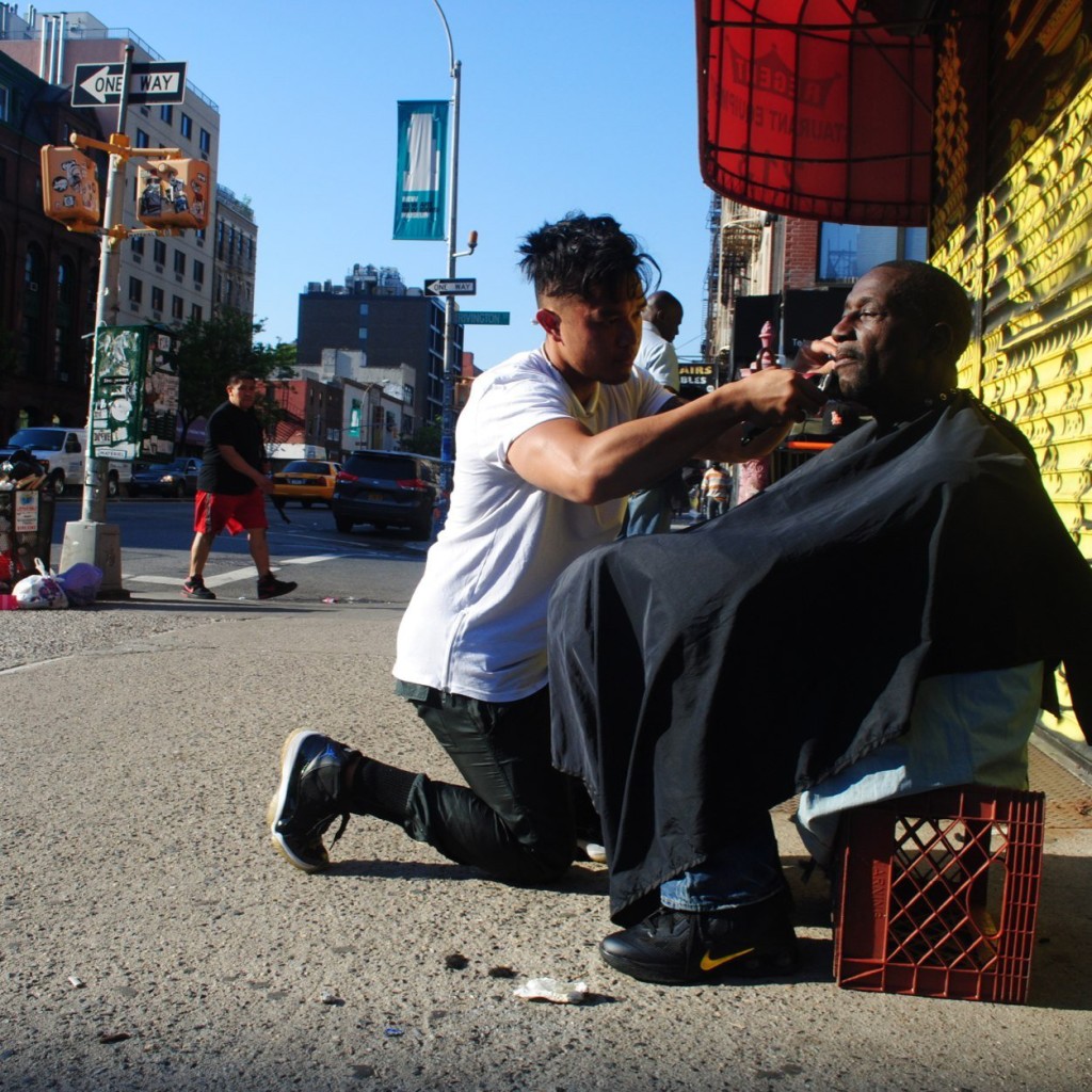 Mark Bustos is a high-end stylist that gives trims to homeless folks on his day off.